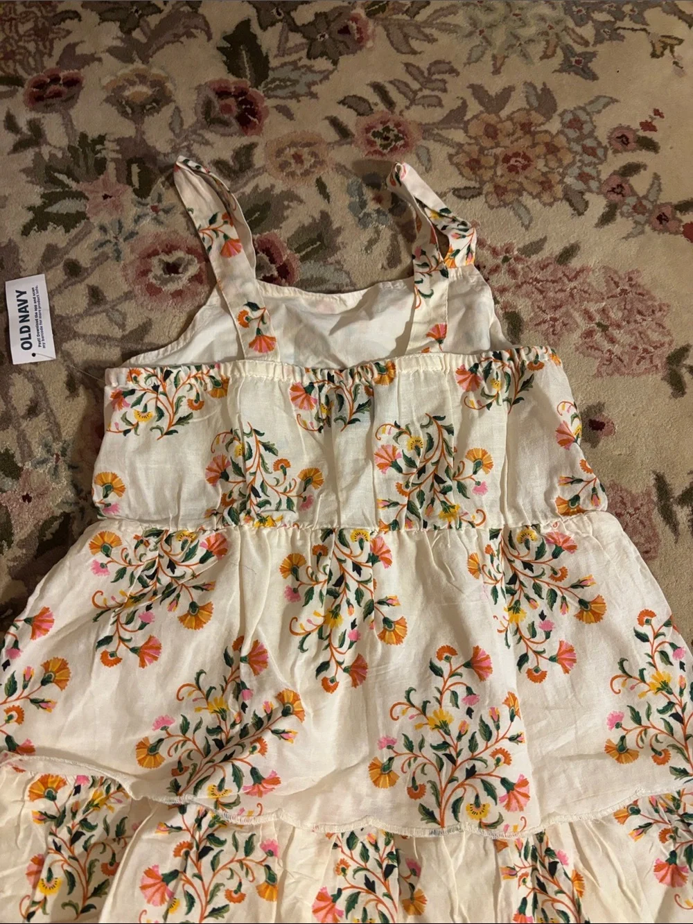 Old Navy Cream Floral Tiered Sundress for Kids